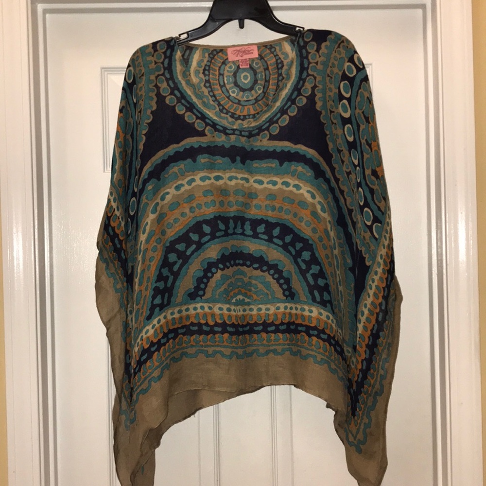 Lovely Linen Multi-Colored Poncho